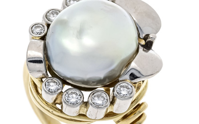 South Sea pearl diamond ring G