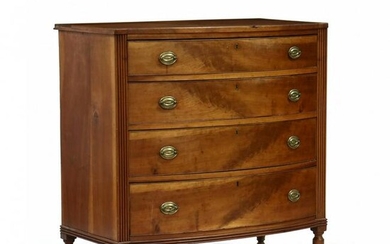 Southern Late Federal Cherry Bowfront Chest of Drawers