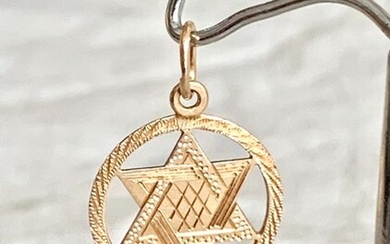 Star of David -Jewish amulet - protection against evil eye - - 14 karatgold - Mid 20th century