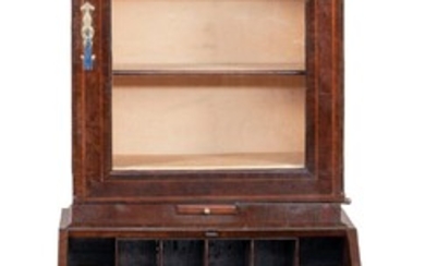 CONTINENTAL TWO-PART BOOKCASE Late 18th Century In walnut...