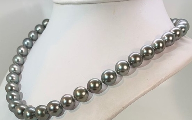Steel, Tahiti pearls, #LOW RESERVE PRICE# Sizes 9-12,5 mm - Necklace