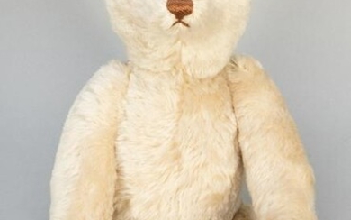 Steiff Unproduced and Unmarked Teddy Bear White Mohair.