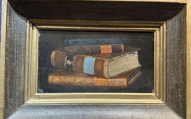 Still life painting of books by Theador Barth