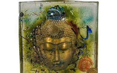 Susan Gott (American) "Golden Buddha" Glass Sculpture