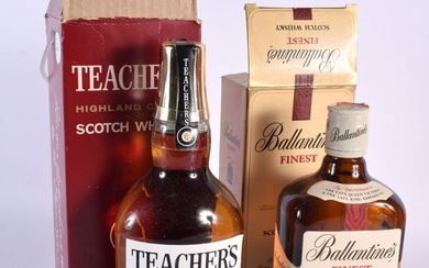 TEACHERS HIGHLAND CREAM SCOTCH WHISKY together with Ballantines finest Scotch whiskey. (2)