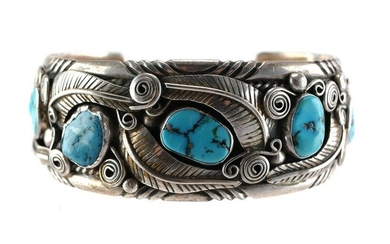 TOMMY MOORE, Navajo Sterling & Turquoise Bracelet