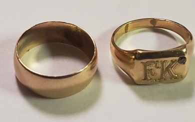 TWO 14K GOLD RINGS