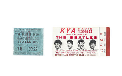 The Beatles: Two Ticket Stubs - U.S. & U.K., 1965 & 1966