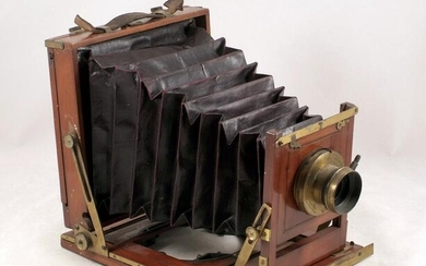 The 'ETAH' Half Plate Wood & Mahogany Field Camera