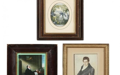 Three Vintage Miniature Prints after Regency Paintings
