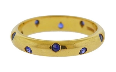 Tiffany & Co 18K Gold Etoile Sapphire Band Ring