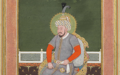 Timur enthroned on a palace terrace Oudh, perhaps Murshidabad, late...