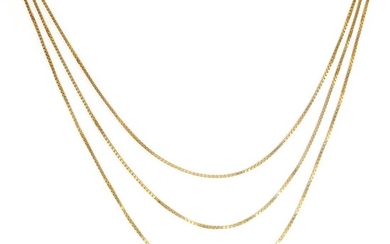 Triple Strand Gold Necklace