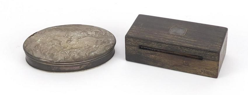 Two 18th century snuff boxes comprising a silver