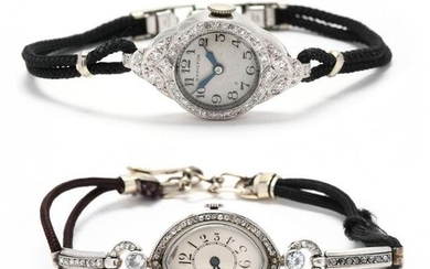 Two Art Deco, Platinum, and Diamond Watches