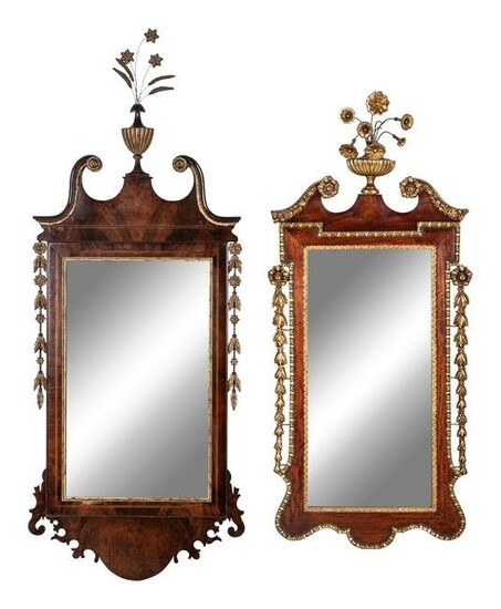 Two Georgian Style Parcel Gilt Mahogany Mirrors