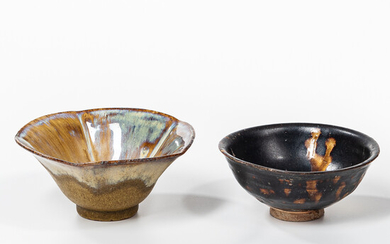 Two Glazed Stoneware Teabowls