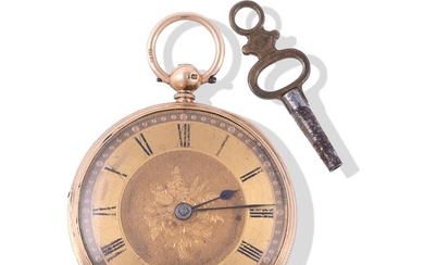 UNSIGNED, 18 CARAT GOLD OPEN FACE POCKET WATCH
