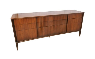 Unagusta - Walnut Concave Long Dresser