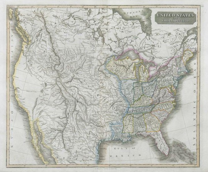 United States & additions to 1820. 23 states. Indian