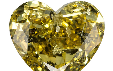 Unmounted Fancy Deep Brownish Yellow Diamond Diamond: Heart-shaped fancy...