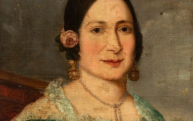 VICENTE LÓPEZ PORTAÑA School (Valencia, 1772 - Madrid, 1850). "Portrait of a lady. Oil on...