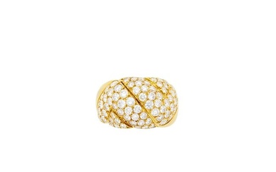 Van Cleef & Arpels Gold and Diamond Bombé Ring, France