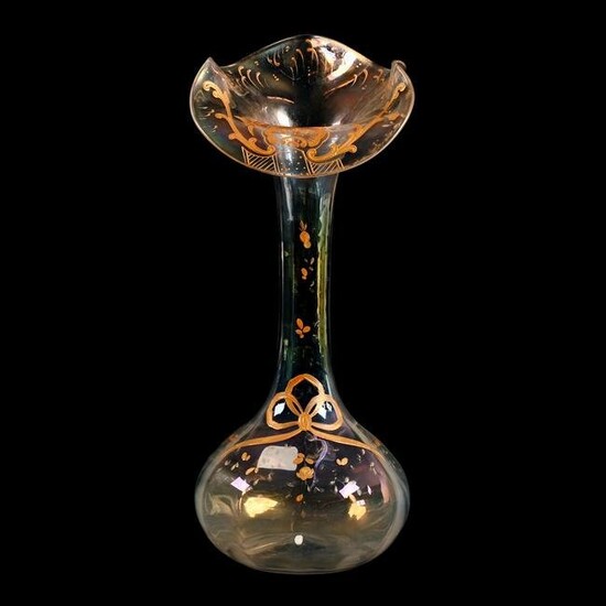 Vase, Clear Iridescent Crystal Art Glass