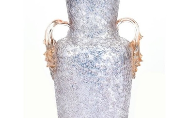 Vase, Pale Amethyst Overshot Art Glass