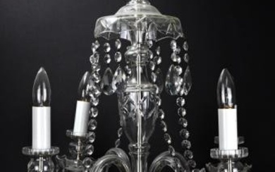 Venetian Glass Cut Crystal 4 Arm Chandelier
