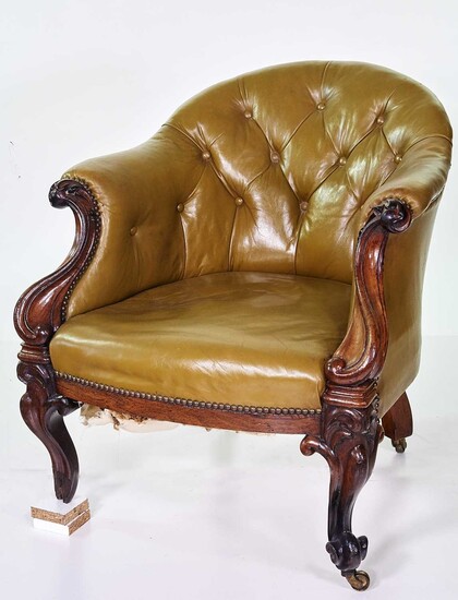 Victorian button-back upholstered chair