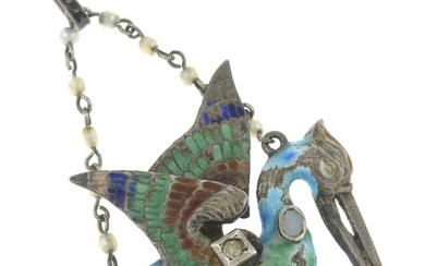 Victorian gem & enamel pendant