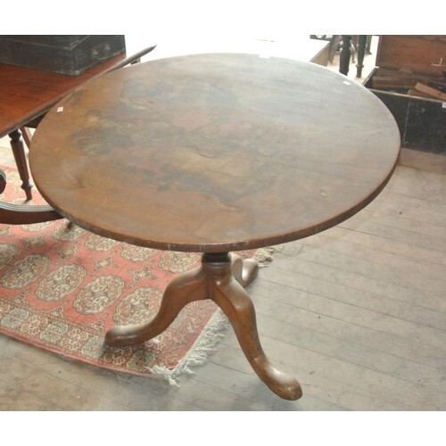 Victorian walnut circular occasional table with tip-up top, ...