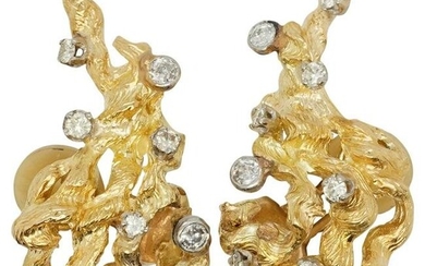 Vilbert Hilbert 18k Gold and Diamond Earrings
