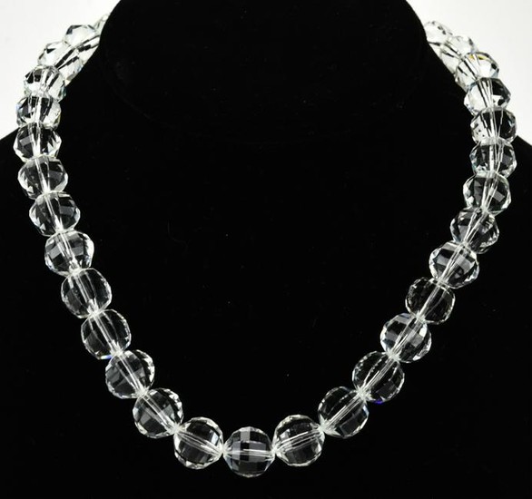 Vintage Clear Crystal Bead Necklace