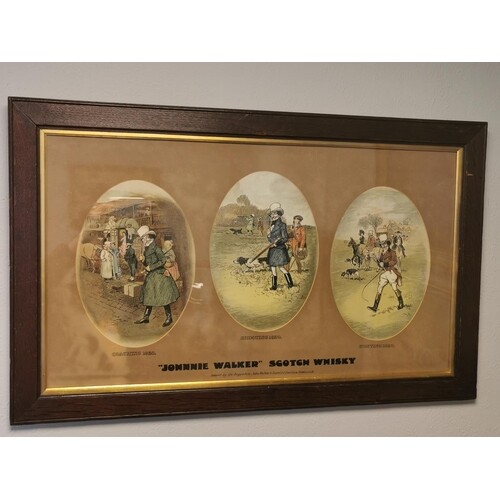 Vintage Early Johnnie Walker Scotch Whisky Advertising Print...