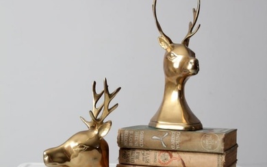 Vintage Large Stag Deer Bookends Pair