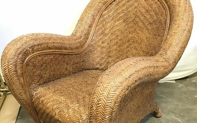 Vintage Outdoor Woven Rattan Armchair