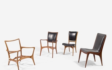 Vladimir Kagan (American, 1927-2016) Four Early Chairs and Chair Frames, Kagan-Dreyfuss, Inc., USA, circa 1950s