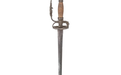 Ⓦ A SMALL-SWORD WITH HIGHLY DECORATED BRASS HILT, THIRD QUARTER OF THE 17TH CENTURY, PROBABLY DUTCH