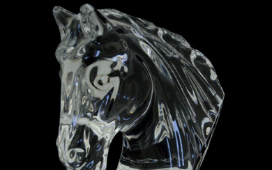 Waterford - Nicky Coady, Horse Head Irish Crystal Sculpture Paperweight.
