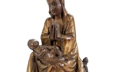 Wooden sculpture Madonna with child