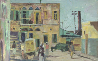 Zoma Baitler (1908-1994) - Jaffa - Tel-Aviv, Oil on Canvas.