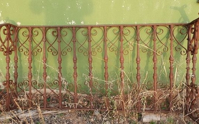 balcony bars (180 cm.) (5) - Iron (wrought) - 19th century