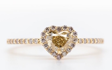 no reserve price - 14 kt. Yellow gold - Ring - 0.53 ct Diamond - Diamonds