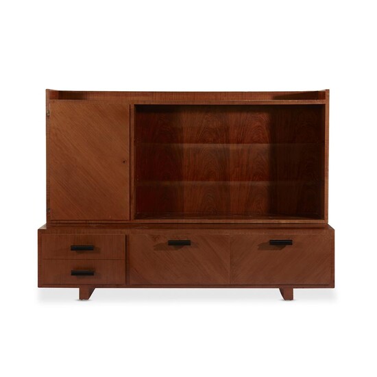 An Art Deco mahogany bookcase/cabinet 20th century H: 54...