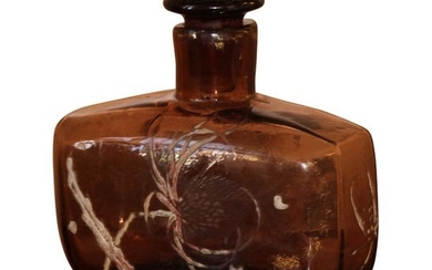 1 Bottle signed Émile GALLÉ (1846-1904) in crystal...