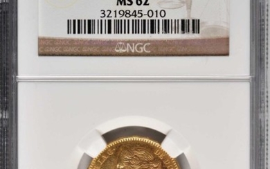 10 Escudos 1868, Spain, Isabel II, Gold, NGC MS-62, Very Scarce