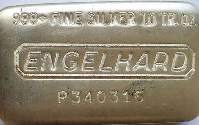 10 Ounce Old Silver Bar, Germany, "Engelhard"