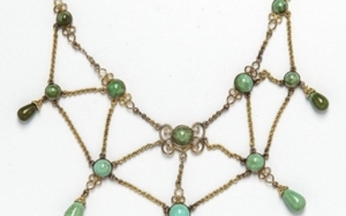 14kt Gold and Turquoise Festoon Necklace